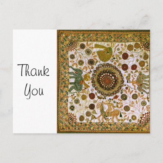 Retro Colorful Bengali Elephant Pattern Briefkaart (Voorkant)