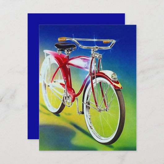  Retro Colorful Bicycle Party uitnodigingen (Voorkant / Achterkant)