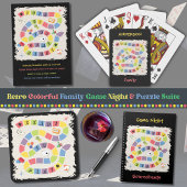 Retro Colorful Board Game Night Invitation Kaart