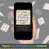 Retro Colorful Board Game Night Invitation Kaart