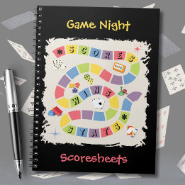 Retro Colorful Board Game Scoresheet Notebook Notitieboek