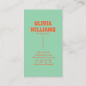 Retro Colorful bold Boho Groovy Floral Trendy Visitekaartje (Achterkant)