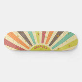 Retro Colorful Burst Star Persoonlijke naam Aangep Persoonlijk Skateboard (Horizontaal)