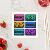 Retro Colorful Cassettebandjes Servet (Insitu)