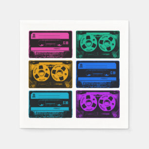 Retro Colorful Cassettebandjes Servet