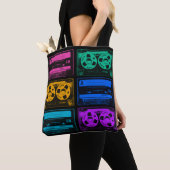 Retro Colorful Cassettebandjes Tote Bag (Dichtbij)