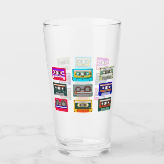 Retro Colorful Cassettes 80 Nostalgia Glas (Voorkant)