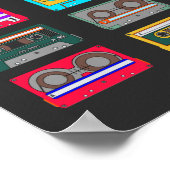 Retro Colorful Cassettes 80 Nostalgia Poster (Hoek)