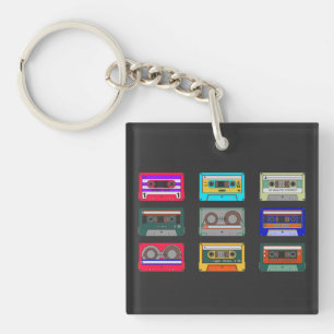 Retro Colorful Cassettes 80 Nostalgia Sleutelhanger