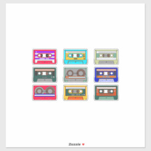 Retro Colorful Cassettes 80 Nostalgia Sticker