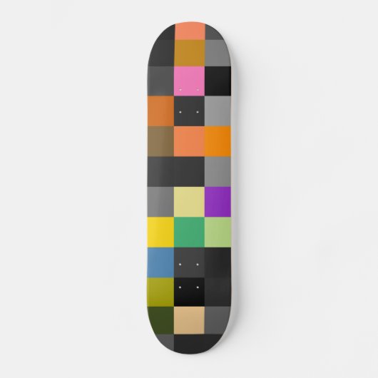 Retro Colorful Checkerboard Persoonlijk Skateboard (Voorkant)