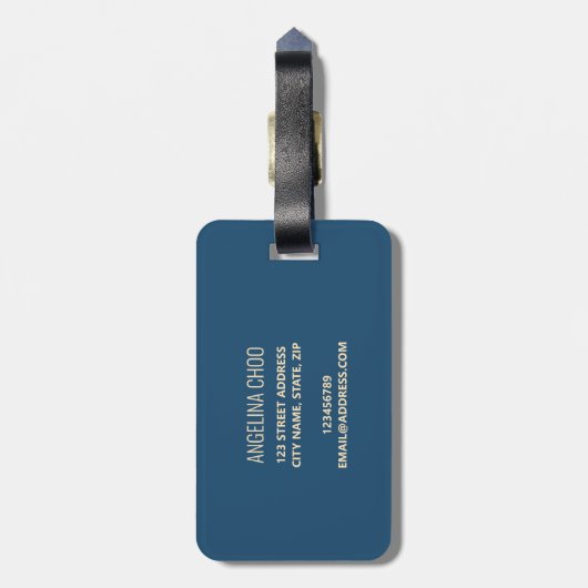 Retro Colorful  Checkered Geometric Custom Name Bagagelabel (Achterkant verticaal)