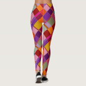 Retro Colorful Checkered Geometric Pattern  Leggings (Achterkant)