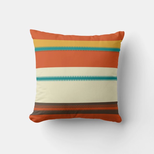 Retro Colorful Chevron Striped Pattern Kussen (Voorkant)
