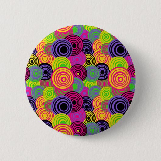 Retro Colorful Circles Button (Voorkant)