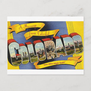 Retro Colorful Colorado Briefkaart