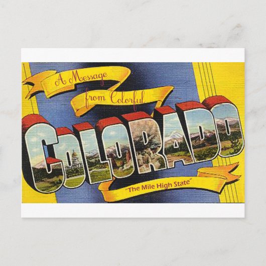 Retro Colorful Colorado Briefkaart (Voorkant)