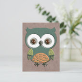 Retro Colorful Custom Owl Briefkaart (Staand voorkant)