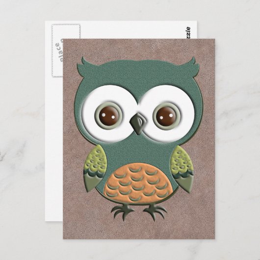 Retro Colorful Custom Owl Briefkaart (Voorkant / Achterkant)