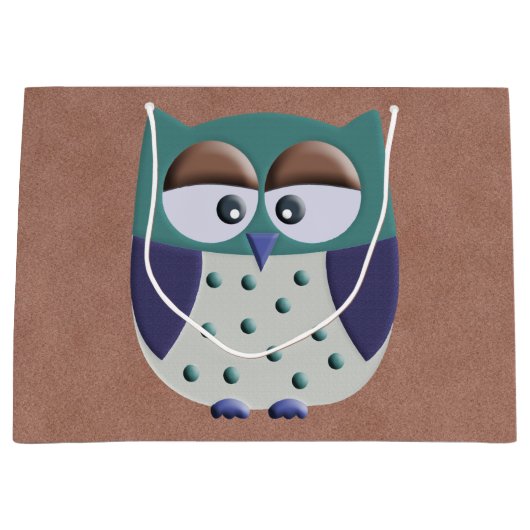 Retro Colorful Custom Owl Large Cadeautasje (Voorkant)
