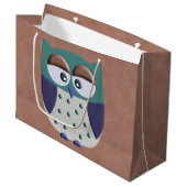 Retro Colorful Custom Owl Large Cadeautasje (Voorkant Gekanteld)