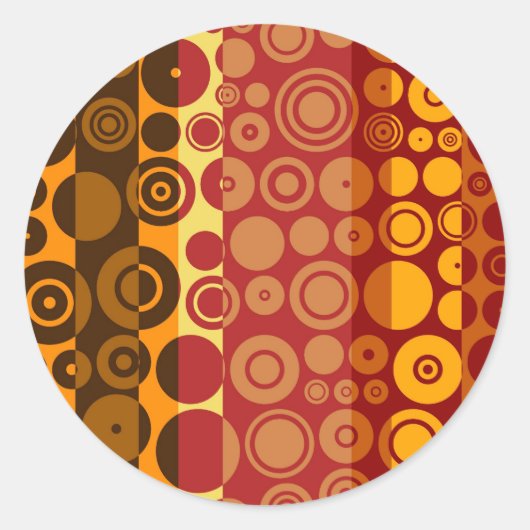 Retro Colorful Fifs Abstract art 2 Ronde Sticker (Voorkant)