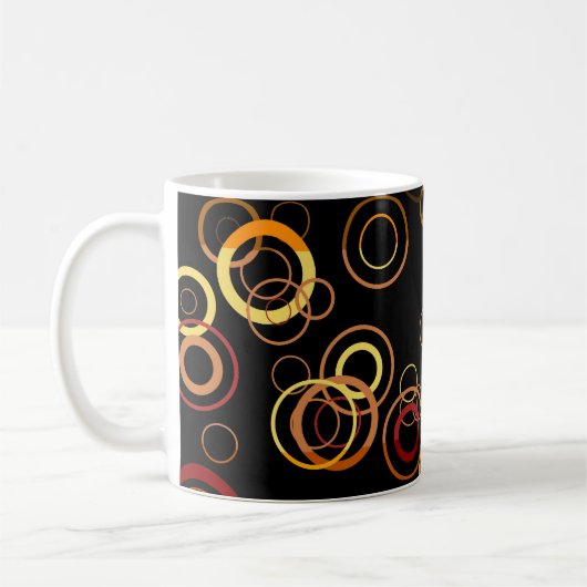 Retro Colorful Fifs Abstract art 3 Koffiemok (Links)