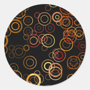 Retro Colorful Fifs Abstract art 3 Ronde Sticker