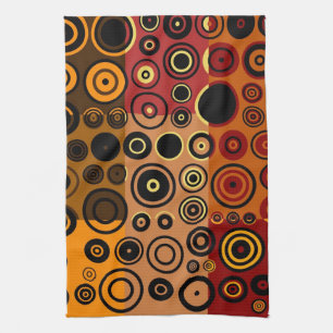Retro Colorful Fifs Abstract art 3 Theedoek