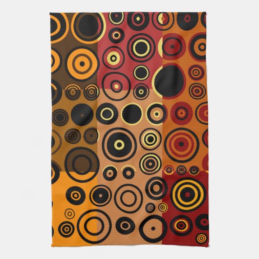 Retro Colorful Fifs Abstract art 3 Theedoek (Verticaal)