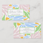 Retro Colorful Floral Visitekaartje (Voorkant / Achterkant)