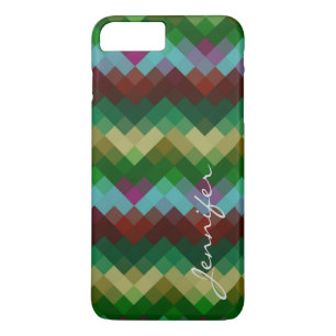 Retro Colorful Geometric Diamond Patroon #6 iPhone 8/7 Plus Hoesje