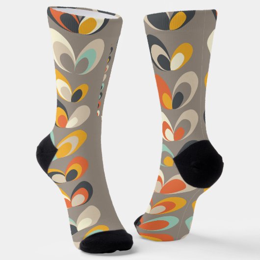Retro Colorful Geometric Shapes – Modern Aesthetic Sokken (Gebogen)