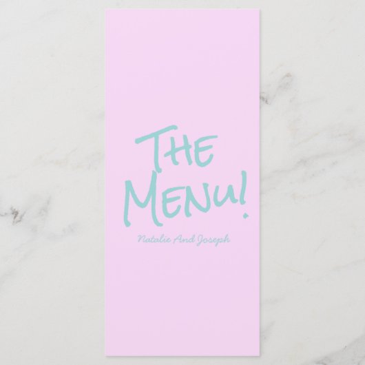 Retro Colorful Hand Written Pastel Wedding Menu  (Achterkant)
