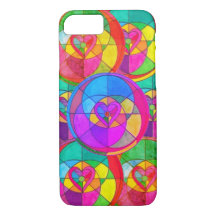 Retro Colorful Heart Shine iPhone/iPad Case