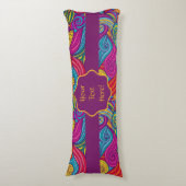 Retro Colorful Jewel Tone Swirly Wave Patroon Lichaamskussen (Voorkant Verticaal)