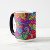 Retro Colorful Jewel Tone Swirly Wave Patroon Magische Mok (Voorkant links)