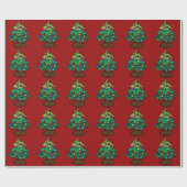 Retro Colorful Kerstboom Cadeaupapier (Vlak)