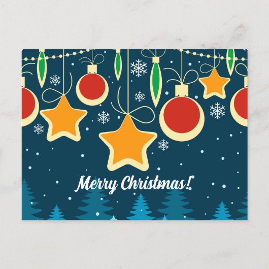 Retro Colorful Kerstversiers Design Briefkaart (Voorkant)