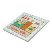 Retro Colorful Kitchen Tile Tegeltje (Zijkant)