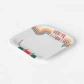 Retro Colorful Merry Bright Kerstparty Papieren Bordje (Gebogen)