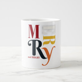 Retro Colorful Merry & Bright Vintage Christmas Grote Koffiekop