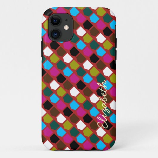 Retro Colorful Modern Geometric Pattern Case-Mate iPhone Case (Achterkant)