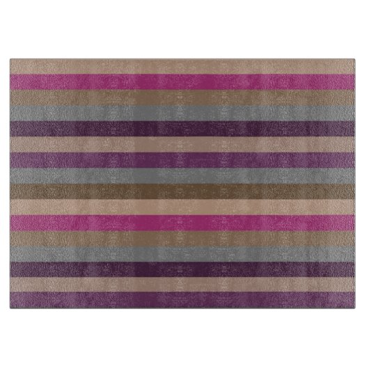 Retro Colorful Multi Stripes Patroon 5 Snijplank (Voorkant)