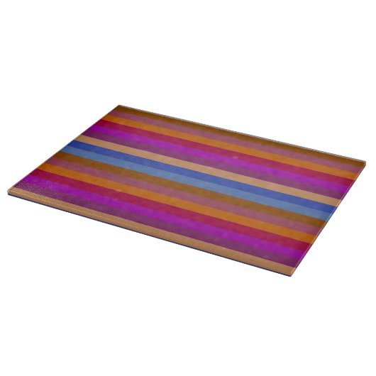 Retro Colorful Multi Stripes Patroon 6 Snijplank (Hoek)