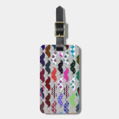 Retro Colorful Mustache Pattern Bagagelabel (Voorkant verticaal)