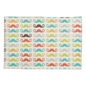 Retro Colorful Mustache Stache Handlebar Kussensloop (Achterkant-Links)