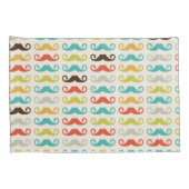 Retro Colorful Mustache Stache Handlebar Kussensloop (Achterkant-Rechts)