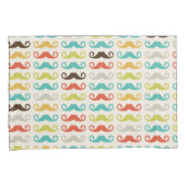 Retro Colorful Mustache Stache Handlebar Kussensloop (Voorkant-Rechts)