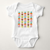 Retro Colorful Nests Baby Jersey Bodysuit (Voorkant)
